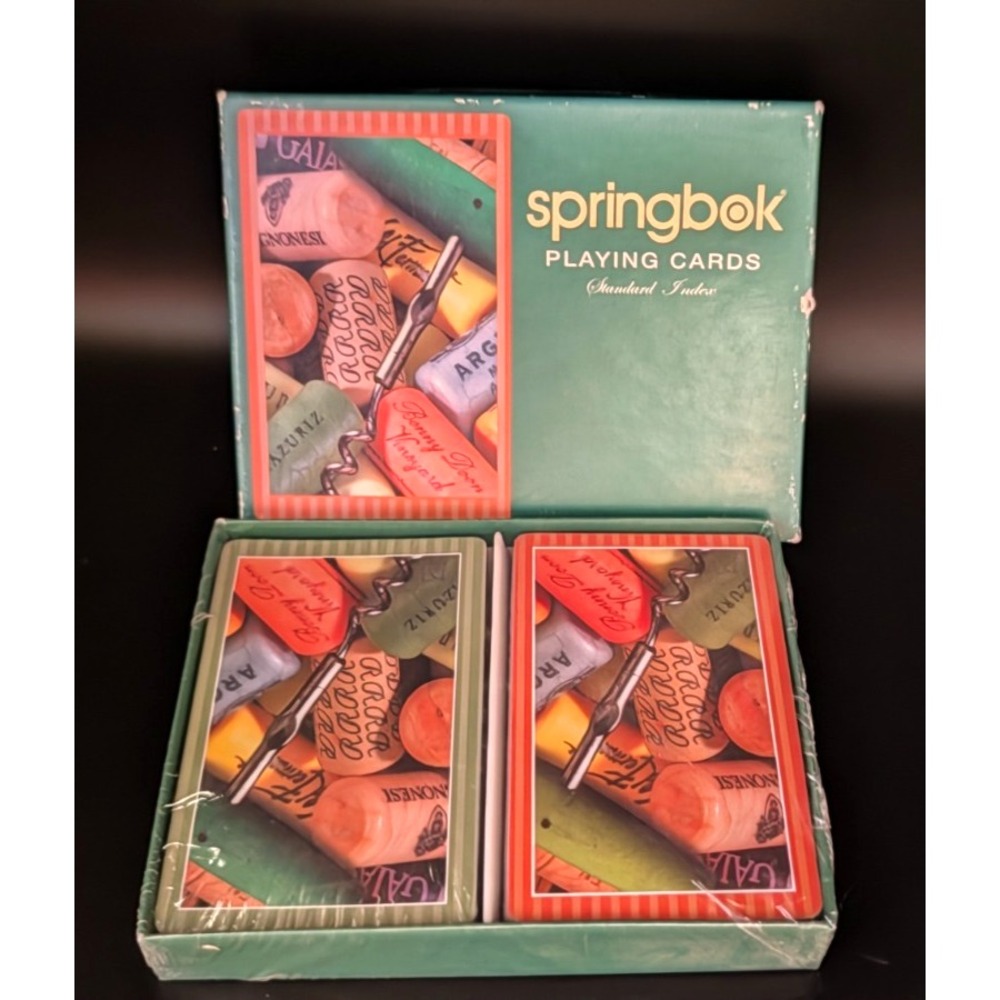 Springbok Cork Collection Playing Cards 2 Deck Set Sealed Wine Corks 2011